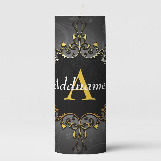 Add your name and initial pillar candle (Front)