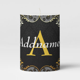 Add your name and initial pillar candle