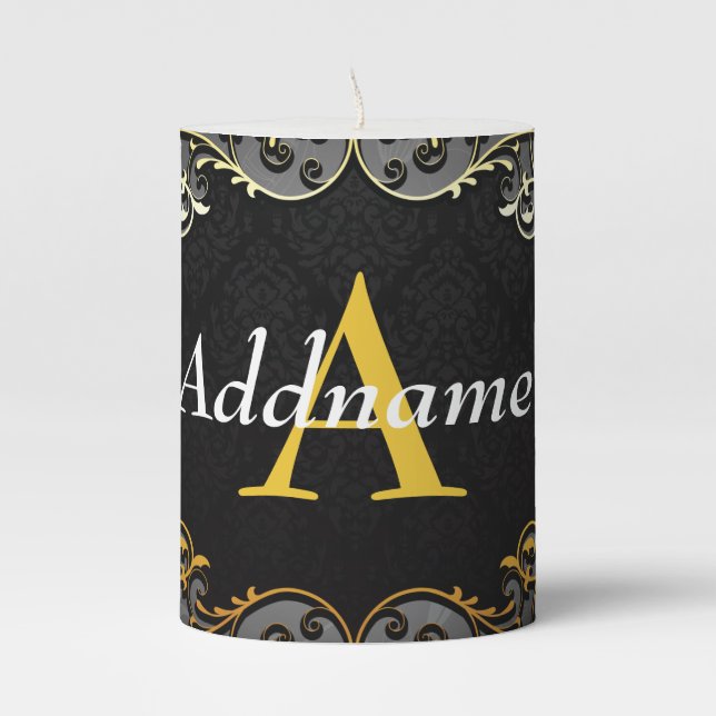 Add your name and initial pillar candle (Front)