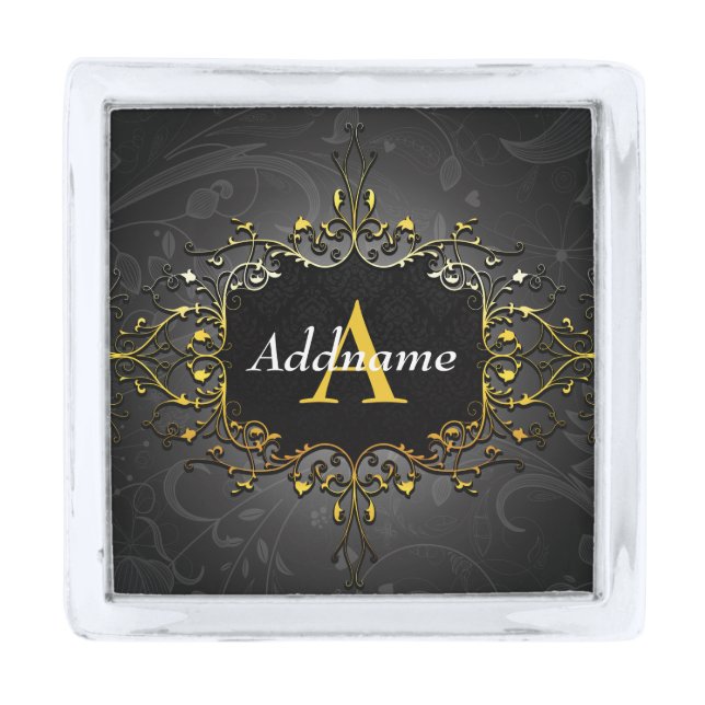 Add your name and initial silver finish lapel pin (Front)