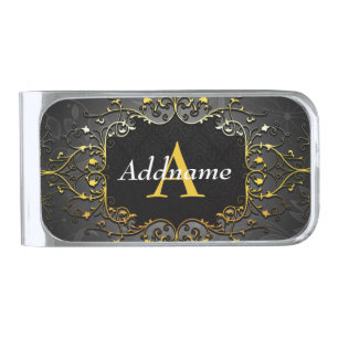 Add your name and initial silver finish money clip