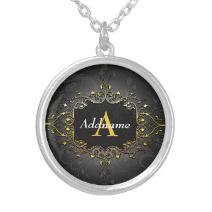 Add your name and initial silver plated necklace