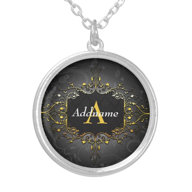 Add your name and initial silver plated necklace (Front)