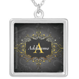 Add your name and initial silver plated necklace