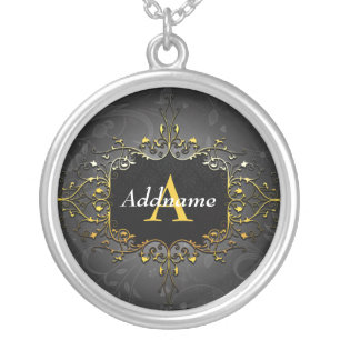 Add your name and initial silver plated necklace
