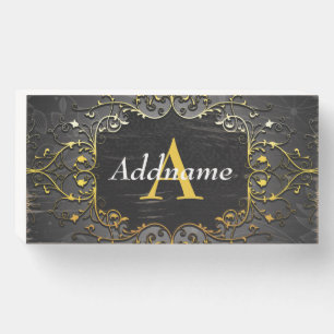 Add your name and initial wooden box sign