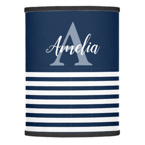 Add Your Name and Monogrammed Blue and White Lamp Shade