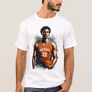 Add Your Name And Number basketball player Custom T-Shirt