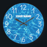 Add Your Name and Photo Swimming Pool Water    Large Clock<br><div class="desc">The Swimming Pool Large Clock is a unique and innovative timepiece designed specifically for swimming pools. It is a large clock that is waterproof and can be easily mounted on the wall of a swimming pool. The clock is designed to be highly visible and easy to read, even from a...</div>