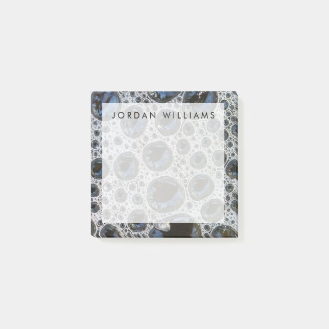 Add Your Name | Anstract Bubble Pattern Post-it Notes (Front)
