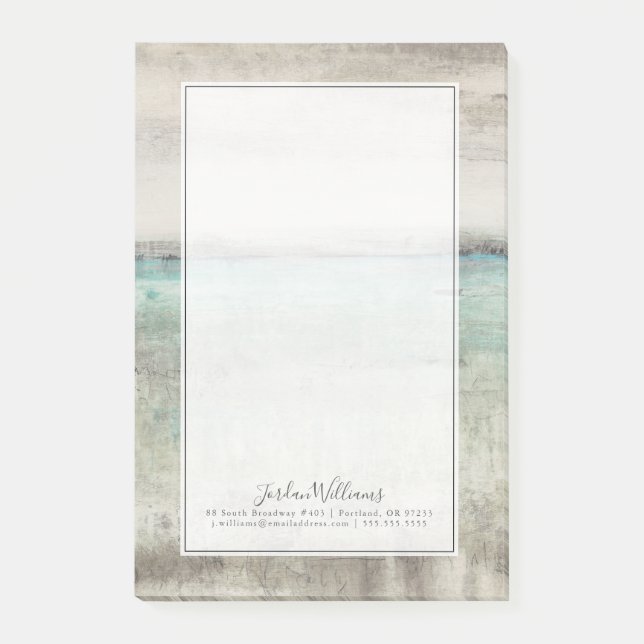 Add Your Name | Aqua Horizon Post-it Notes (Front)
