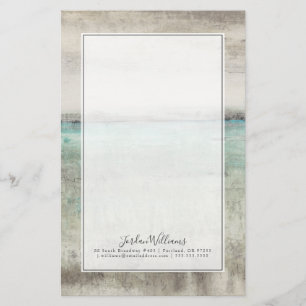 Add Your Name   Aqua Horizon Stationery