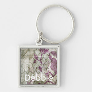 Add Your Name Arabesque Butterflies IV Keychain