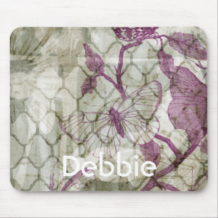 Add Your Name Arabesque Butterflies IV Mouse Pad