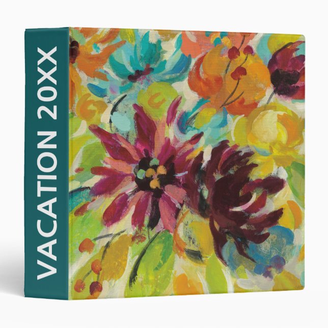 Add Your Name | Autumn Joy Flowers 3 Ring Binder (Front/Spine)