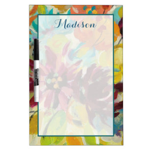 Add Your Name Autumn Joy Flowers Dry Erase Board