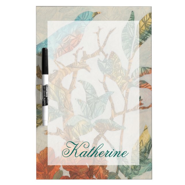 Add Your Name | Aviary Collage I Dry Erase Board (Front)