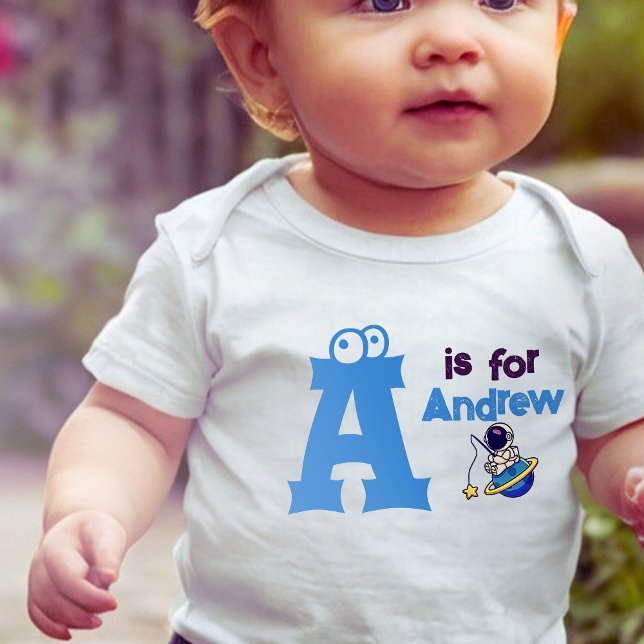 Add your name Baby Boy Letter is for name  T-Shirt (Beautiful customizable t-shirt for your little one; the initial and name, as in the attached image)