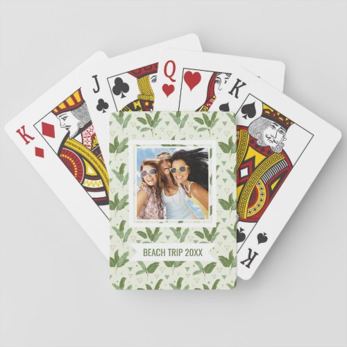 Add Your Name  Banana Leaf With Triangles Poker Cards