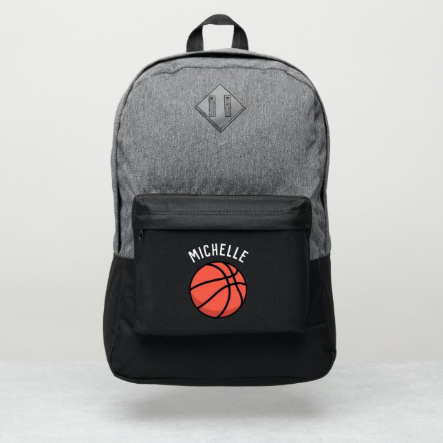 Add Your Name Basketball Personalized  Port Authority® Backpack (Front)