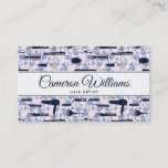 Add Your Name | Beauty Care Blue Rose Pattern Business Card