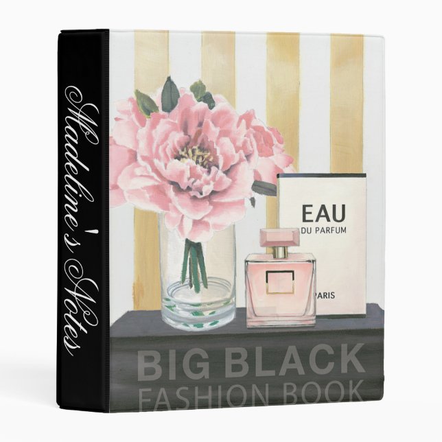 Add Your Name | Big Fashion Book - Striped Mini Binder (Front/Spine)