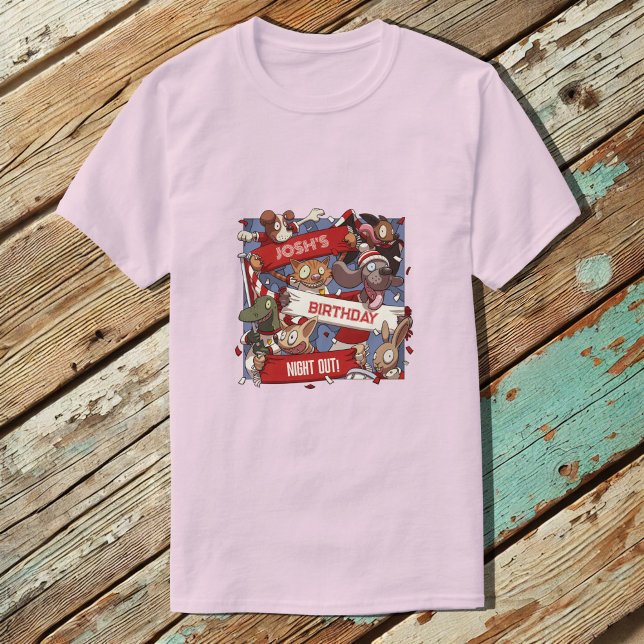 Add Your Name Birthday Night Out Animal Fans T-Shirt (Creator Uploaded)