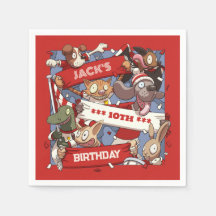 Add Your Name Birthday Party Animal Fans Cartoon