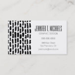 Add Your Name | Black Brush Strokes Pattern Business Card