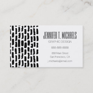 Add Your Name   Black Brush Strokes Pattern Business Card