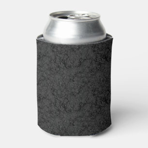 Add Your Name Black Grey Abstract Design Can Cooler