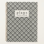 Add Your Name | Black &amp; White Geometric Pattern Planner