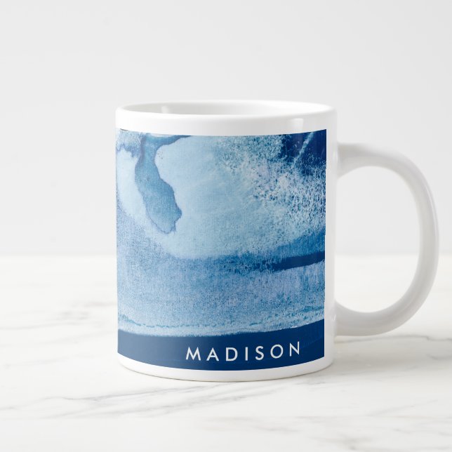 Add Your Name | Blue Amore II Giant Coffee Mug (Right)