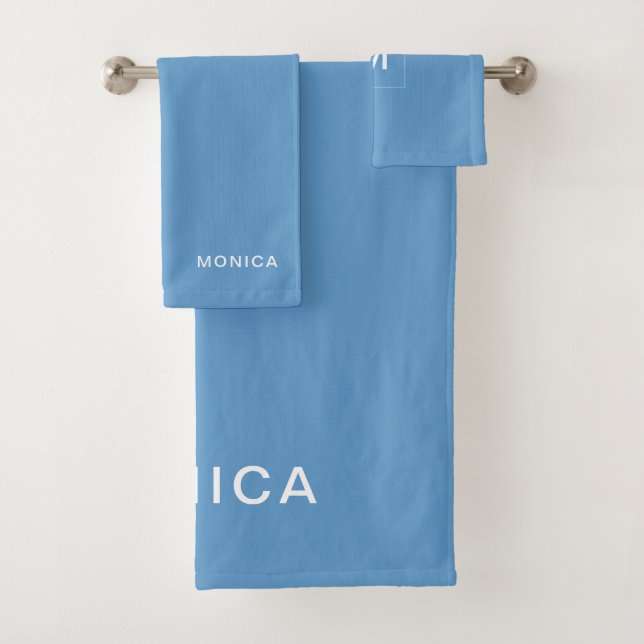 Add Your Name | Blue Bath Towel Set (Insitu)