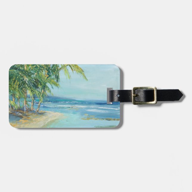 Add Your Name | Blue Coastal Lagoon Luggage Tag (Front Horizontal)