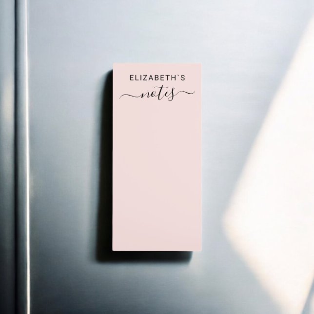 Add Your Name Blush Pink Magnetic Notepad (Creator Uploaded)