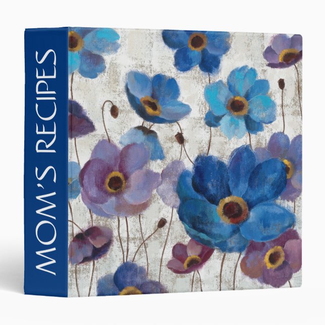 Add Your Name | Bold Anemones 3 Ring Binder (Front/Spine)