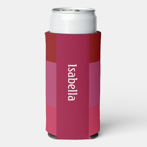 Add Your Name Bold Red  Pinks Seltzer Can Cooler
