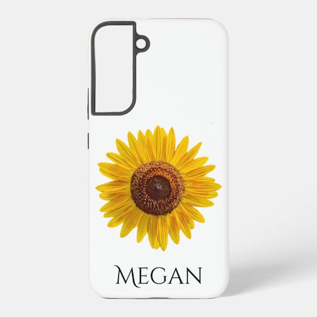 Add Your Name Bright Yellow Sunflower Samsung Case (Back)
