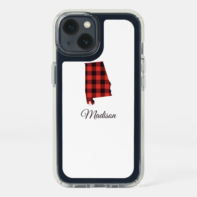 Add Your Name | Buffalo Check Alabama Speck iPhone 13 Case (Front)