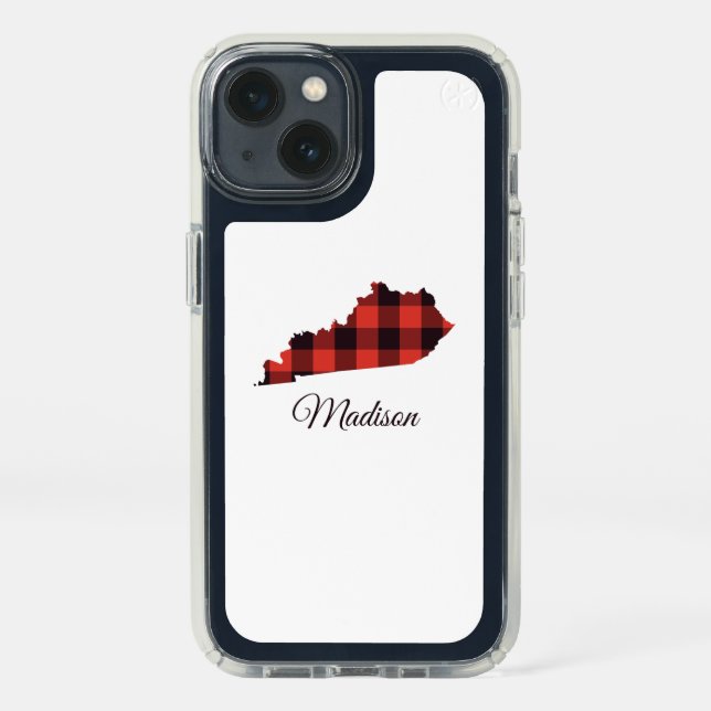 Add Your Name | Buffalo Check Kentucky Speck iPhone 13 Case (Front)