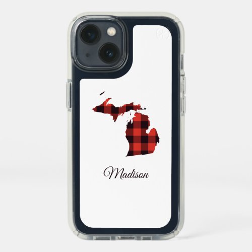 Add Your Name  Buffalo Check Michigan Speck iPhone 13 Case