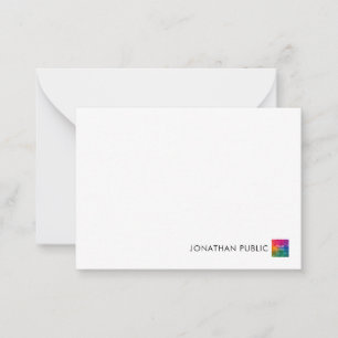 Add Your Name Business Company Logo Minimalistic Note Card