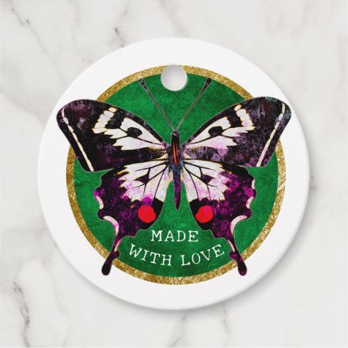 Add Your Name Butterfly Made With Love Pink Green Favor Tags