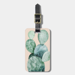 Add Your Name Cactus on Coral Luggage Tag