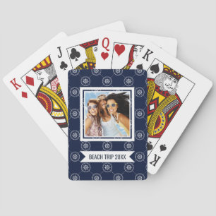 Add Your Name Captain'S Wheel Pattern Poker Cards