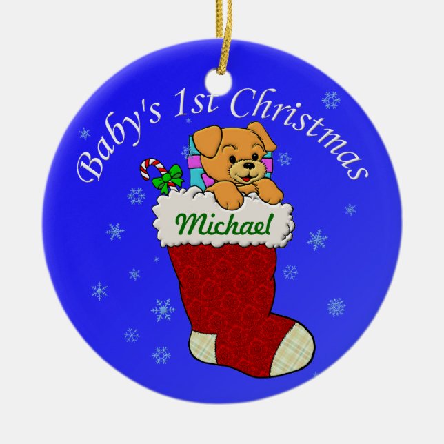 Add Your Name Ceramic Ornament (Front)