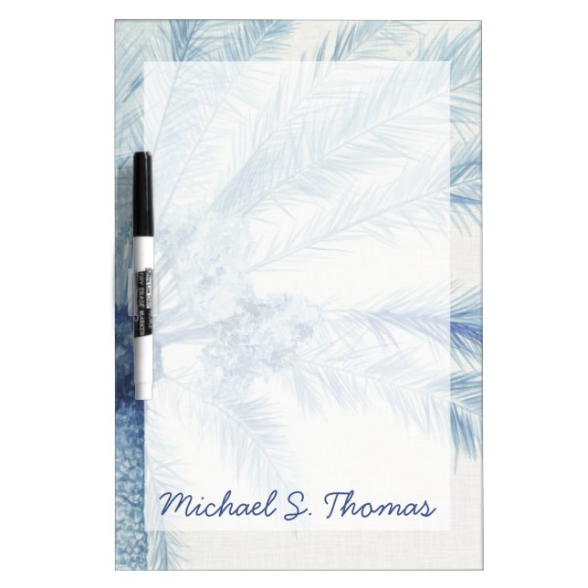 Add Your Name | Chambray Palms II Dry Erase Board (Front)