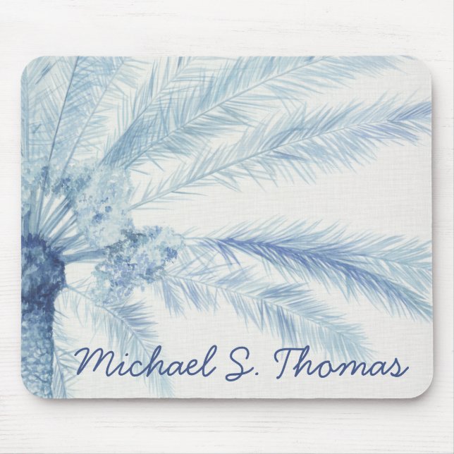 Add Your Name | Chambray Palms II Mouse Pad (Front)
