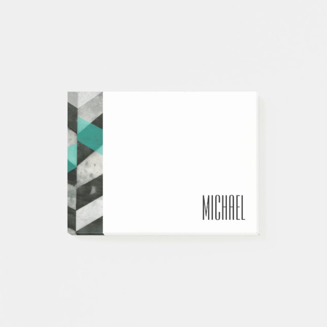 Add Your Name | Chevron Exclusion II Post-it Notes (Front)